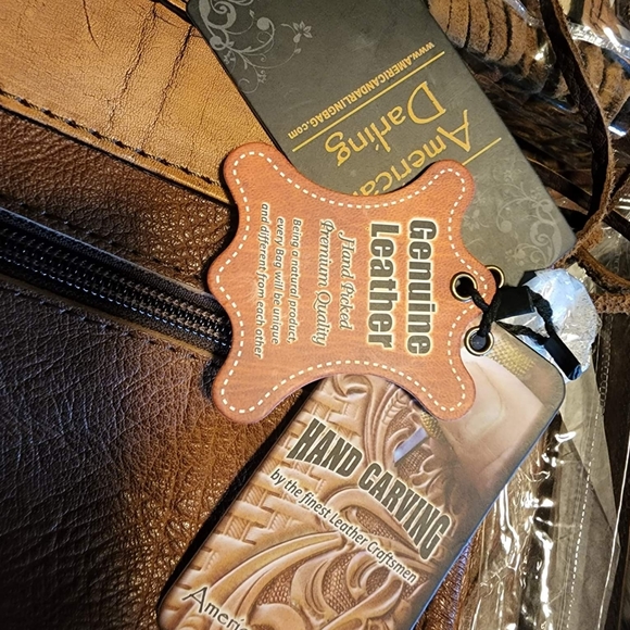 Leather Purse cowhide and tassels. American Darling new - Picture 4 of 7